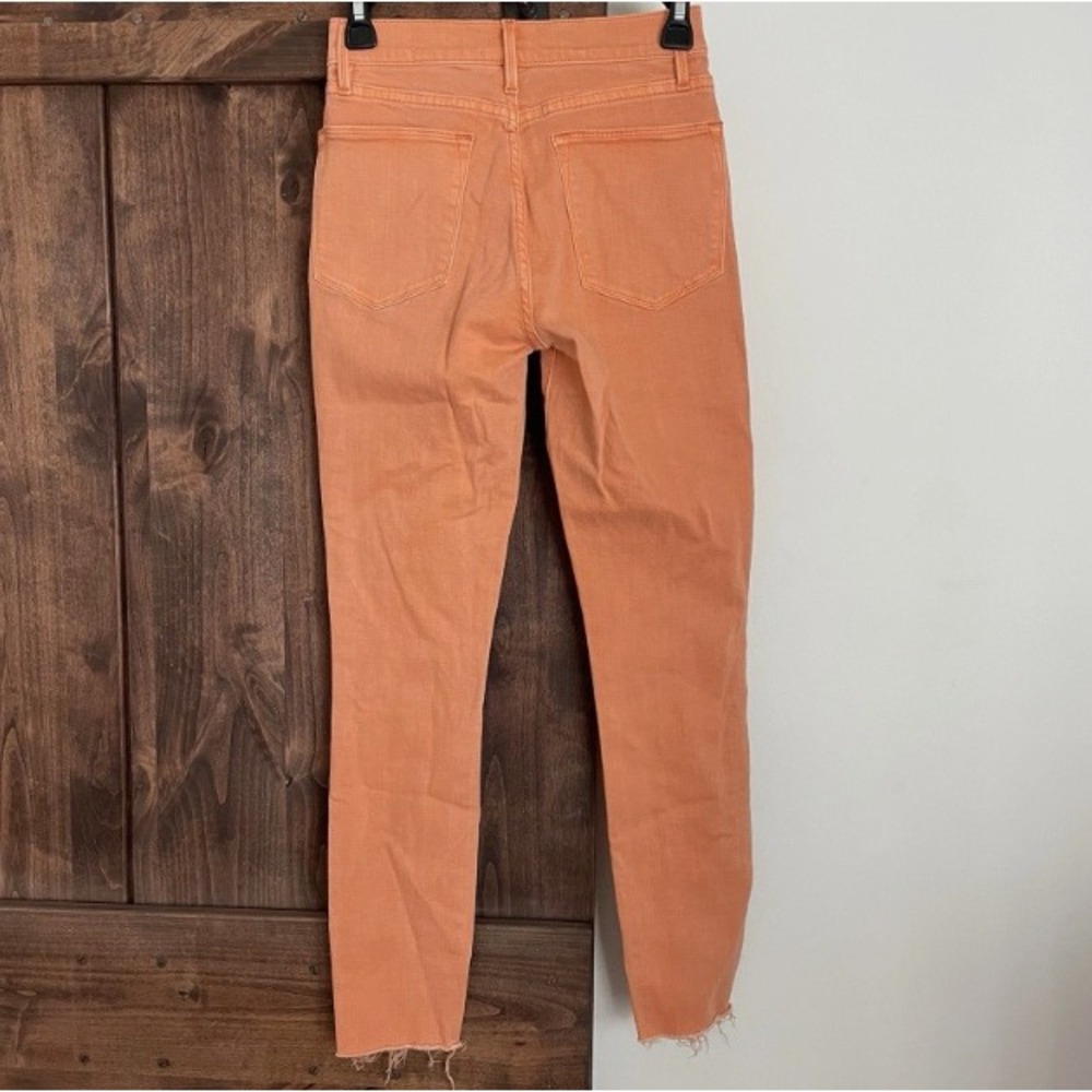 FRAME‎ Denim Le High Skinny Jeans Orange Crush Wash Raw Hem Womens 24 Zip Fly - Picture 4 of 7